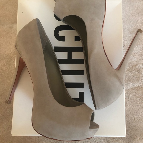 NWT Schutz Sommer Suede Peep Toe Platform - Picture 3 of 8